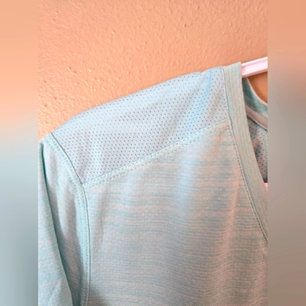 Light Blue V-Neck Performance Tee - Picture 3 of 7